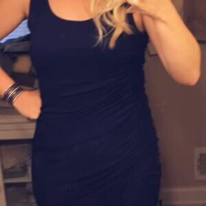 Allison Joy by Evereve Navy Blue Ruched Bodycon Dress, women’s Small